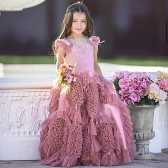 NWT Dollcake Best Wishes I’m Blushing, Dusty Pink Rose Frock Dress Gown, Size 4 - Picture 1 of 13